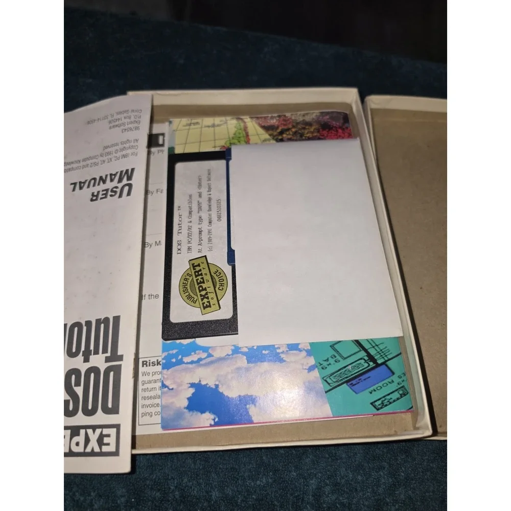 Expert DOS Tutor IBM PC XT AT Software 5.25 & 3.5 Floppy Disk COLLECTIBLE AS IS